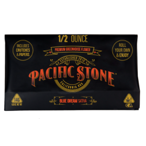 A photograph of Pacific Stone Roll Your Own Sugar Shake 14.0g Pouch Sativa Blue Dream