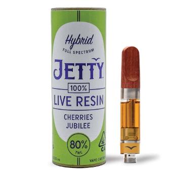 A photograph of Jetty Cartridge 1g Unrefined LR Cherries Jubilee