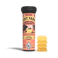 A photograph of Lost Farm Gummies Juicy Peach Mimosa