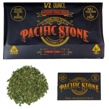 A photograph of Pacific Stone Roll Your Own Sugar Shake 14.0g Pouch Sativa Starberry Cough