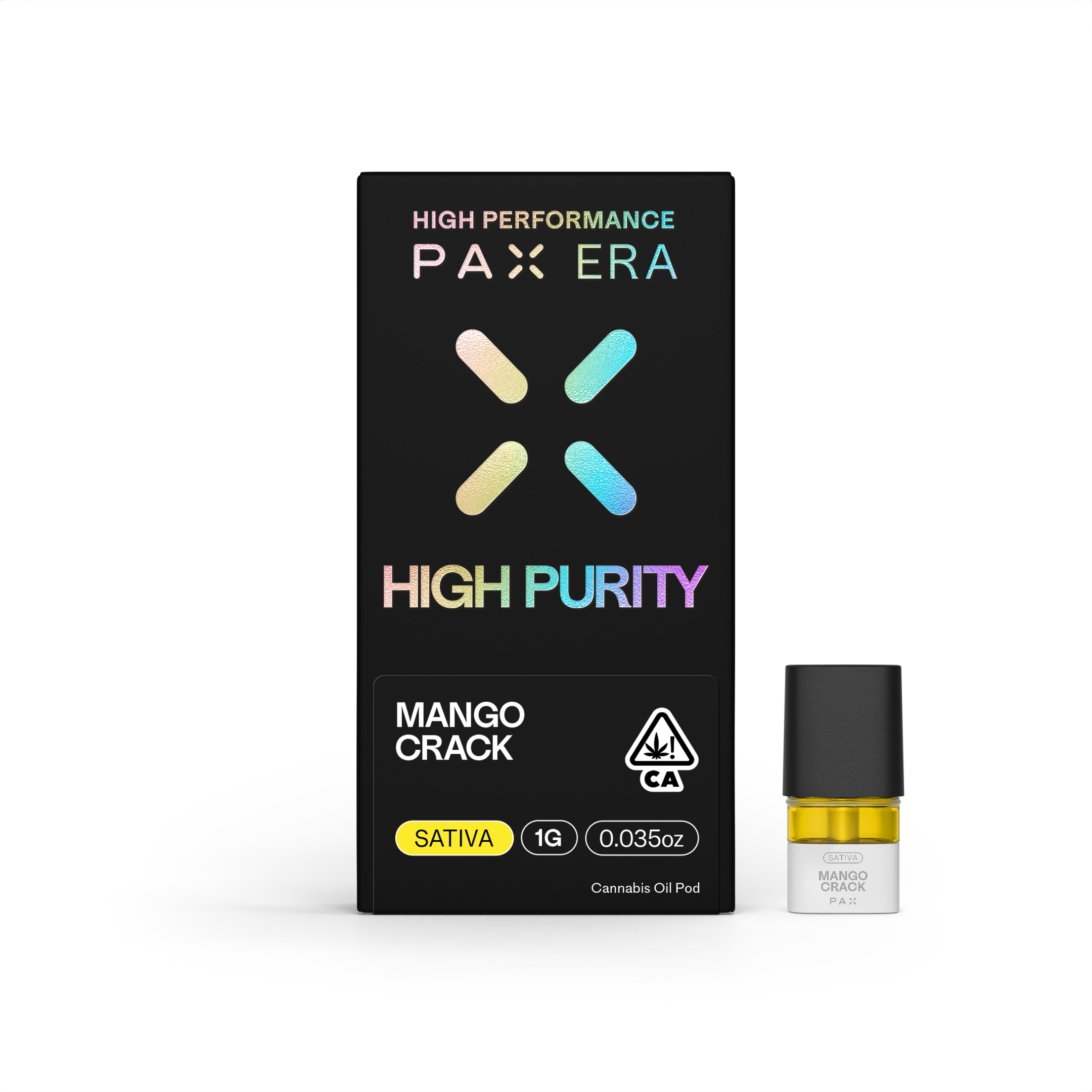 A photograph of PAX High Purity THC Pod 1g Sativa Mango Crack