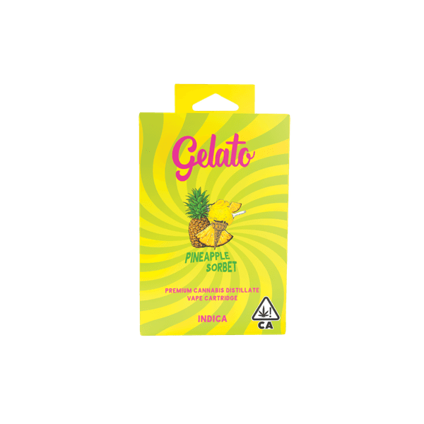 A photograph of Gelato Flavors Cartridge 1g Indica Pineapple Sorbet