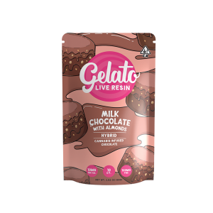 A photograph of Gelato Chocolate Bar 100mg Hybrid Milk Chocolate Almond 10pc