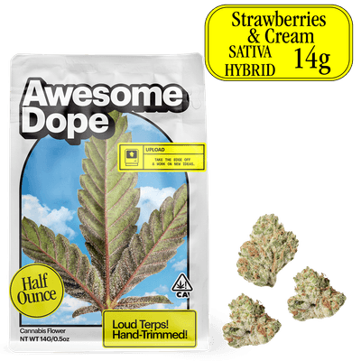 Awesome Dope Smalls Flower 14g Sativa Hybrid Strawberries & Cream