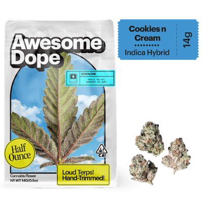 Awesome Dope Smalls Flower 14g Indica Hybrid Cookies n Cream