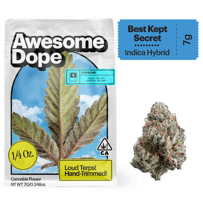 Awesome Dope Flower 7g Indica Hybrid Best Kept Secret
