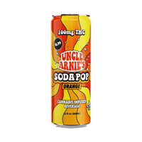 A photograph of Uncle Arnie's Beverage 12oz Orange Soda 100mg