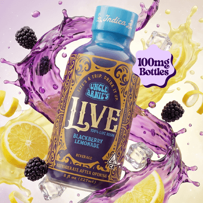 Uncle Arnie's Beverage 8oz 100% Live Resin Blackberry Lemonade 100mg - Indica