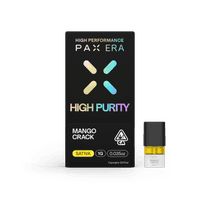 A photograph of PAX High Purity THC Pod 1g Sativa Mango Crack