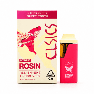 CLSICS Live Rosin All-In-One Cartridge 1g Hybrid Strawberry Sweet Tooth