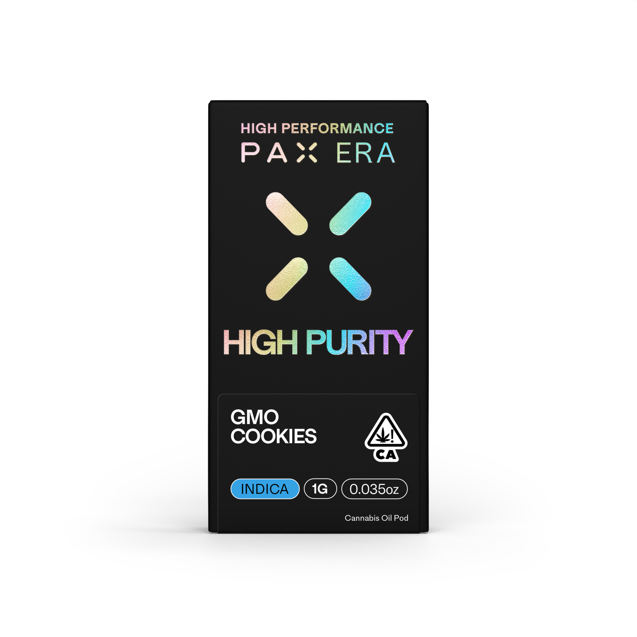 A photograph of PAX High Purity THC Pod 1g Indica GMO Cookies