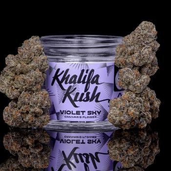 A photograph of Khalifa Kush Flower 3.5g Hybrid Violet Sky