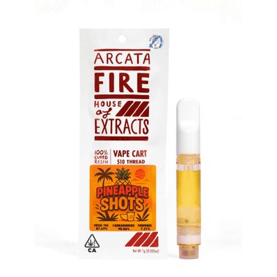 Arcata Fire 100% Cured Resin Cartridge 1g Sativa Pineapple Shots