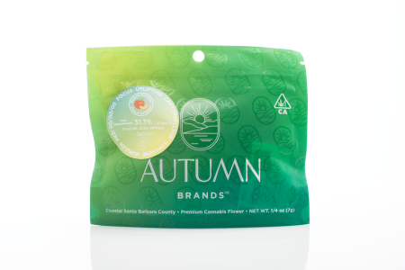 A photograph of Autumn Brands Flower 7g Pouch Sativa Peach Dreams