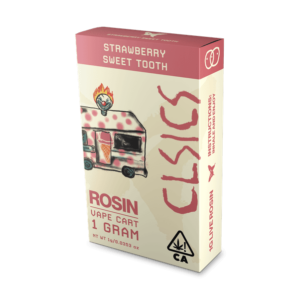 A photograph of CLSICS Live Rosin Cartridge 1g Hybrid Sweet Tooth