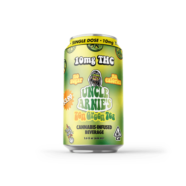 A photograph of Uncle Arnie's Beverage 7.5oz Zen Green Tea Zero Calories 10mg