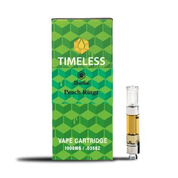A photograph of Timeless Cartridge (Chill) 1g Peach Ringz