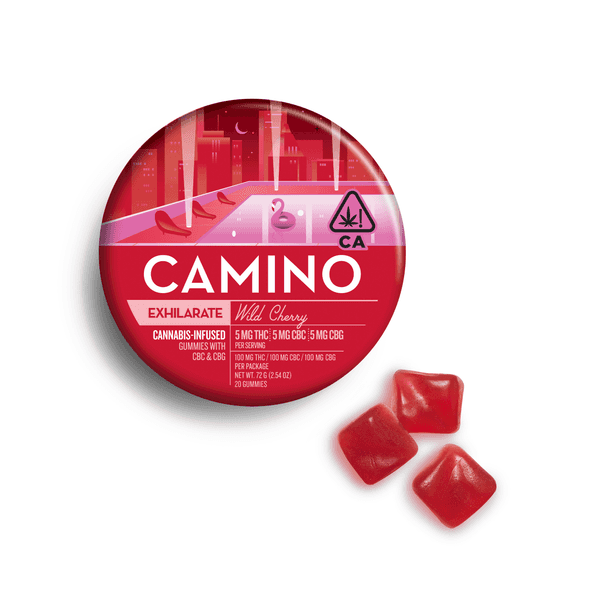 A photograph of Camino Gummies Wild Cherry