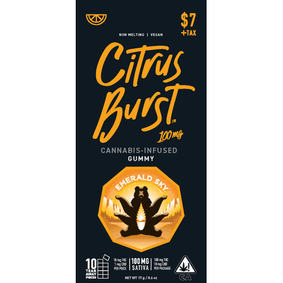 Emerald Sky Gummies 1ct 100mg Sativa Citrus Burst 48pk