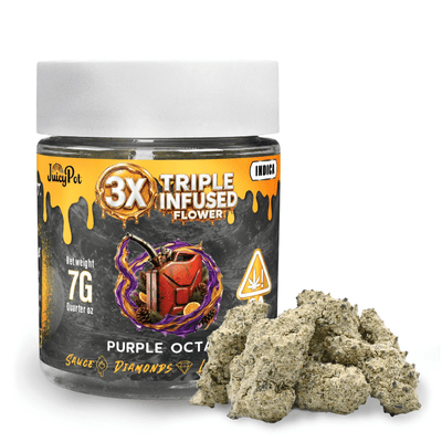 JuicyPot Infused Flower 7g Indica Purple Octane