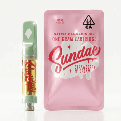 Sundae Vape Cartridge 1g Sativa Strawberry N' Cream