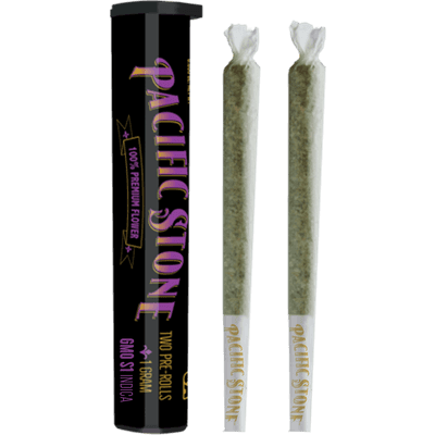 Pacific Stone Preroll 0.5g Indica GMO 2-Pack 1.0g