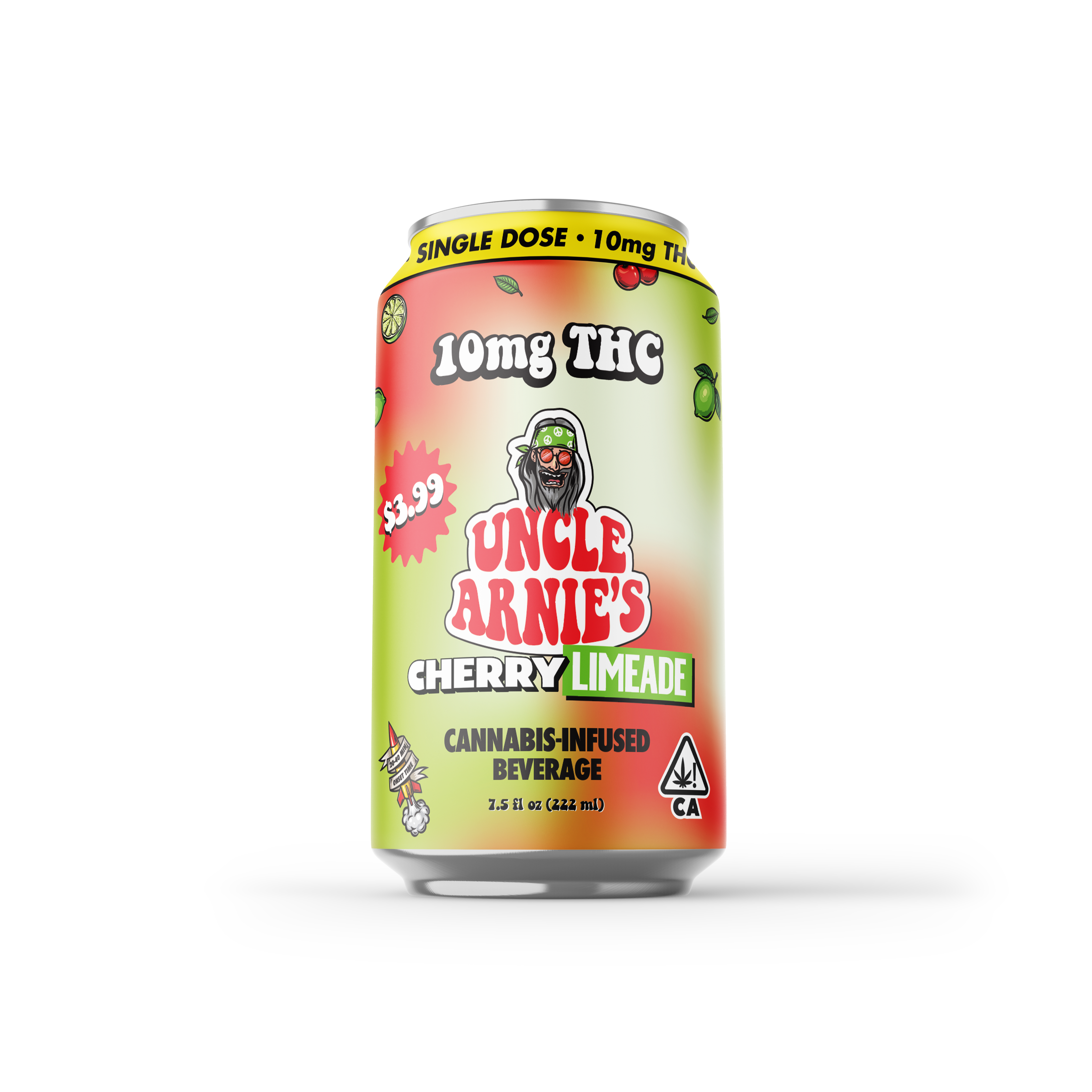 A photograph of Uncle Arnie's Beverage 7.5oz Cherry Limeade 10mg