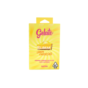 A photograph of Gelato Flavors Cartridge 1g Sativa Lemon Cheesecake