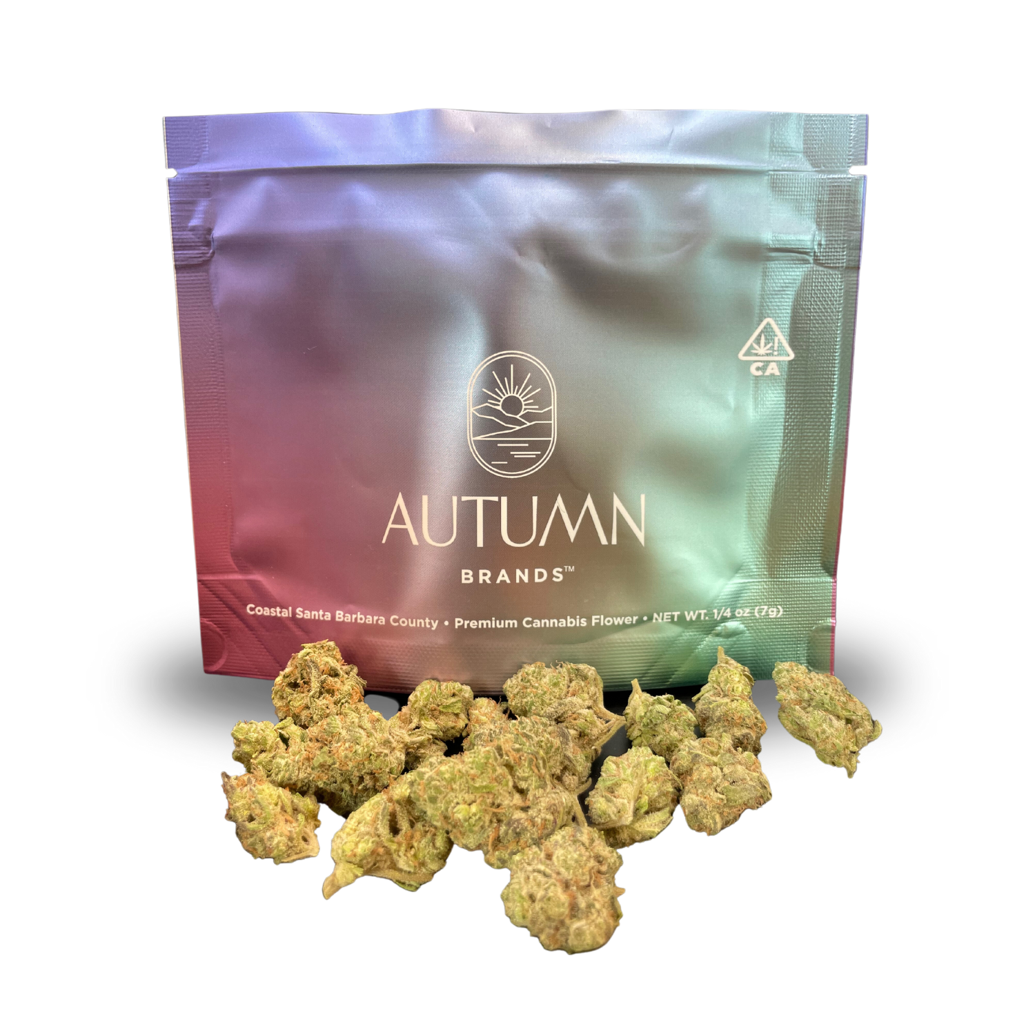 A photograph of Autumn Brands 7g Pouch Indica Pink Cookies