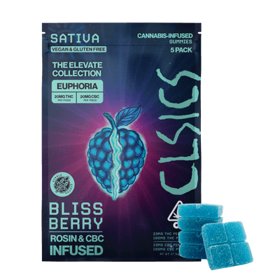 CLSICS Live Rosin Gummies Sativa CBC/THC Bliss Berry 5pk