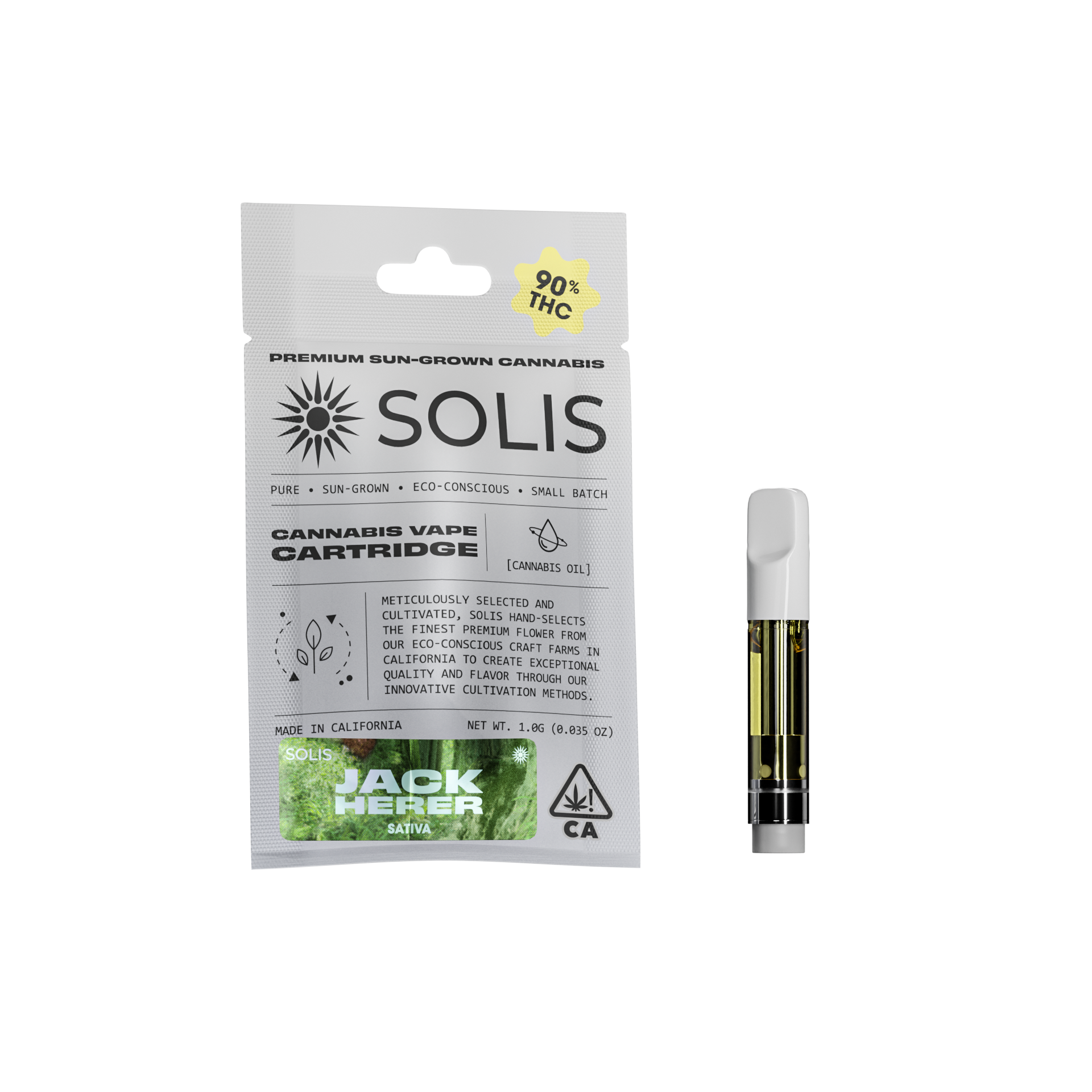 A photograph of Solis Cartridge 1g Sativa Jack Herer