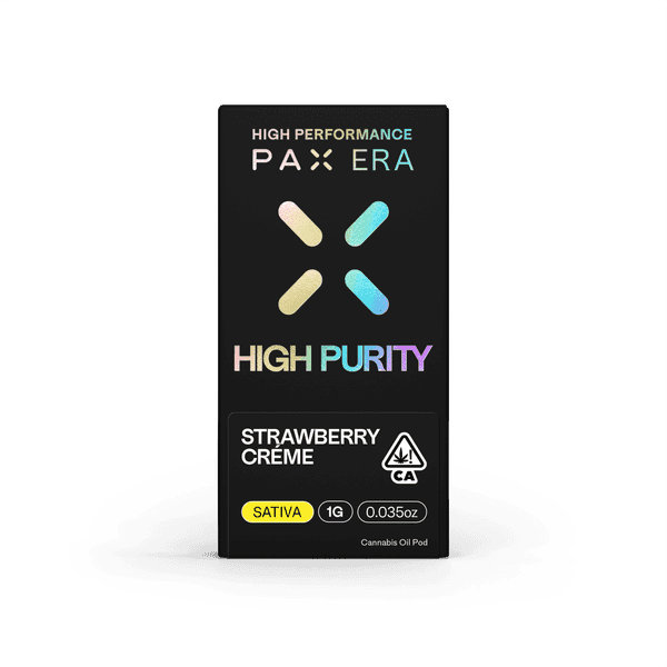 A photograph of PAX High Purity THC Pod 1g Sativa Strawberry Creme