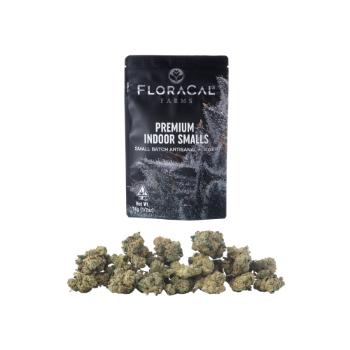 A photograph of FloraCal Flower 14g Smalls Hybrid Red Boolz
