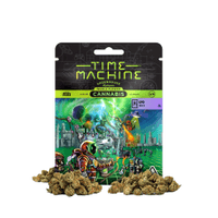 A photograph of Time Machine Flower 3.5g Indica GMO 16ct