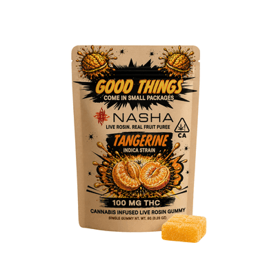 Nasha Live Rosin Single Gummy 100mg Indica 'Tangerine'