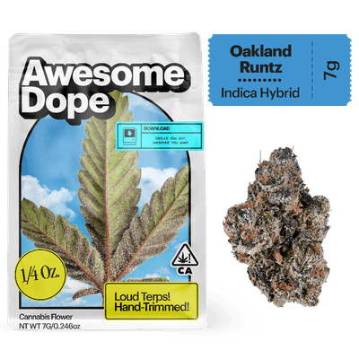 Awesome Dope Flower 7g Indica Hybrid Oakland Runtz