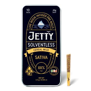 A photograph of Jetty Solventless Preroll OCAL Cereal Milk 10pk