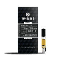 A photograph of Timeless Cartridge Noir 1g Sativa Limelight OG