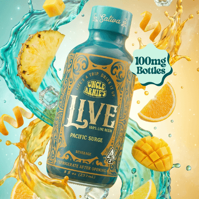Uncle Arnie's Beverage 8oz 100% Live Resin Sativa Pacific Surge 100mg