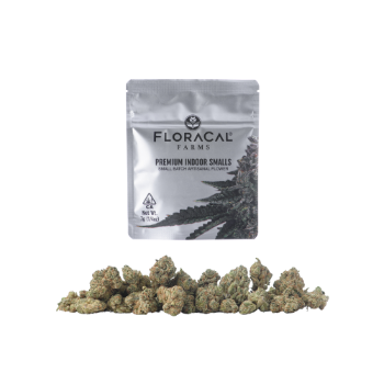 A photograph of FloraCal Flower 7g Smalls Hybrid Red Boolz