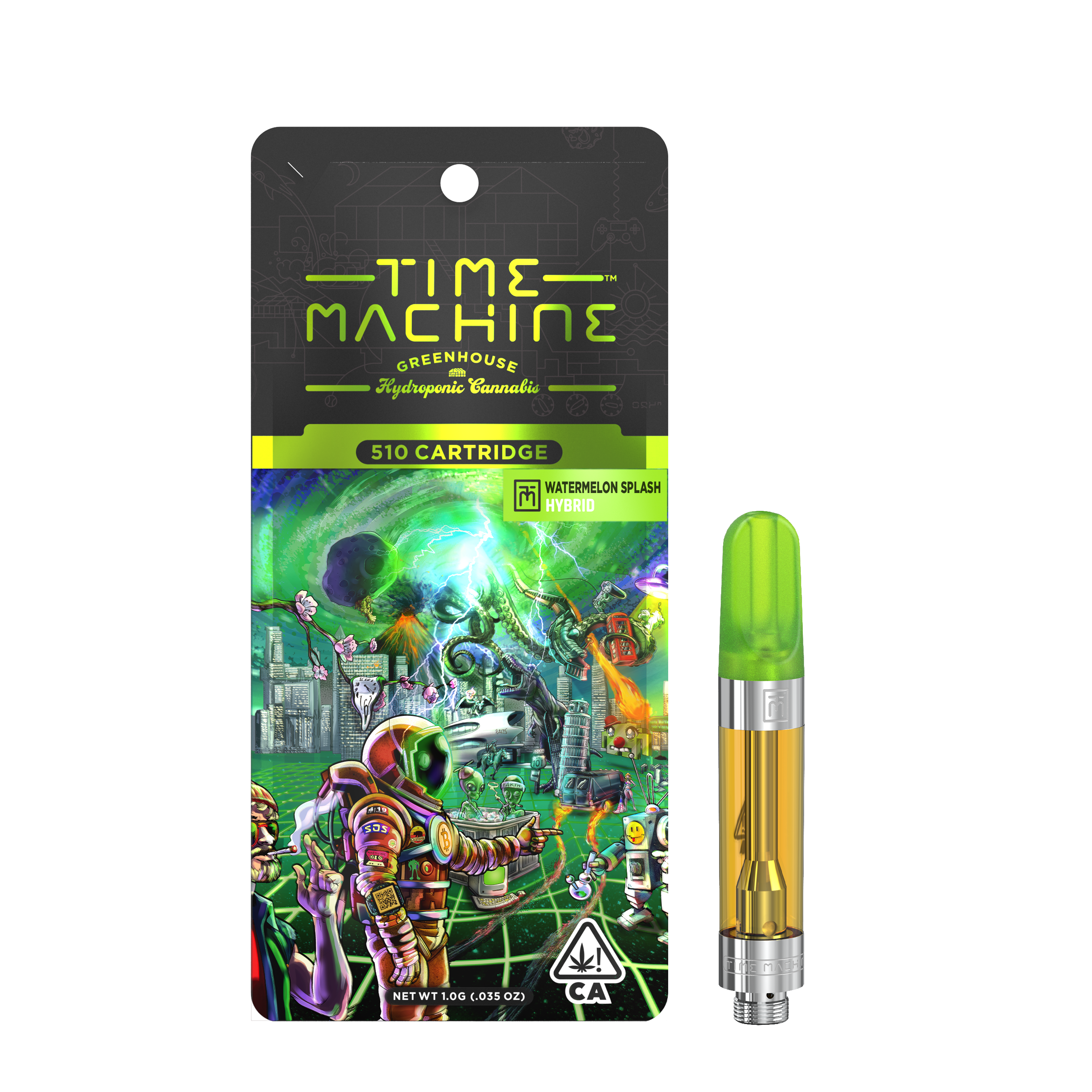 A photograph of Time Machine Cartridge 1g Hybrid Watermelon Splash