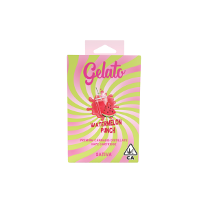 A photograph of Gelato Flavors Cartridge 1g Sativa Watermelon Punch