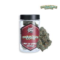 A photograph of Seed Junky Smalls Flower 14g Sativa Paradize Cove