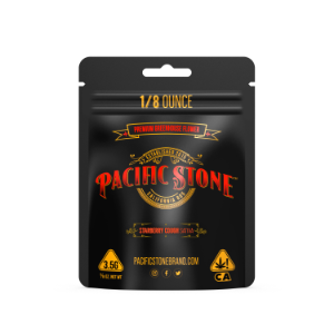 A photograph of Pacific Stone Flower 3.5g Pouch Sativa Starberry Cough