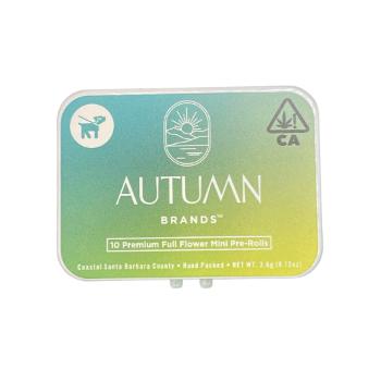 A photograph of Autumn Brands Mini Preroll 10pk Sour Diesel