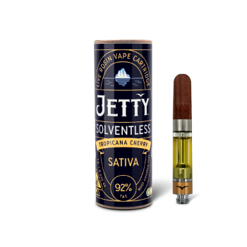 A photograph of Jetty Cartridge OCAL 1g Solventless Tropicana Cherry
