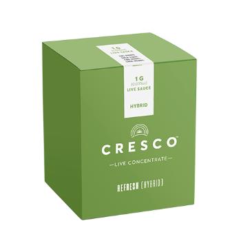 A photograph of Cresco Refresh Live Sauce 1g Hybrid Strawnana