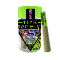 A photograph of Time Machine Infused Preroll 5pk Indica Lemon Cookie