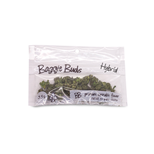 A photograph of Baggie Buds Flower 3.5g Hybrid Wedding Cake