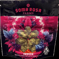 A photograph of Soma Rosa Flower 3.5g Indica Blue Gusher